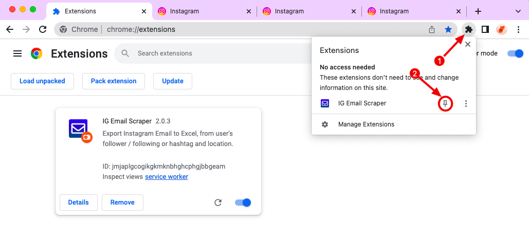 Yellow Pages Extractor chrome extension install pin